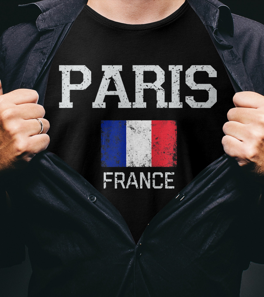 Paris France Vintage Flag T-Shirt