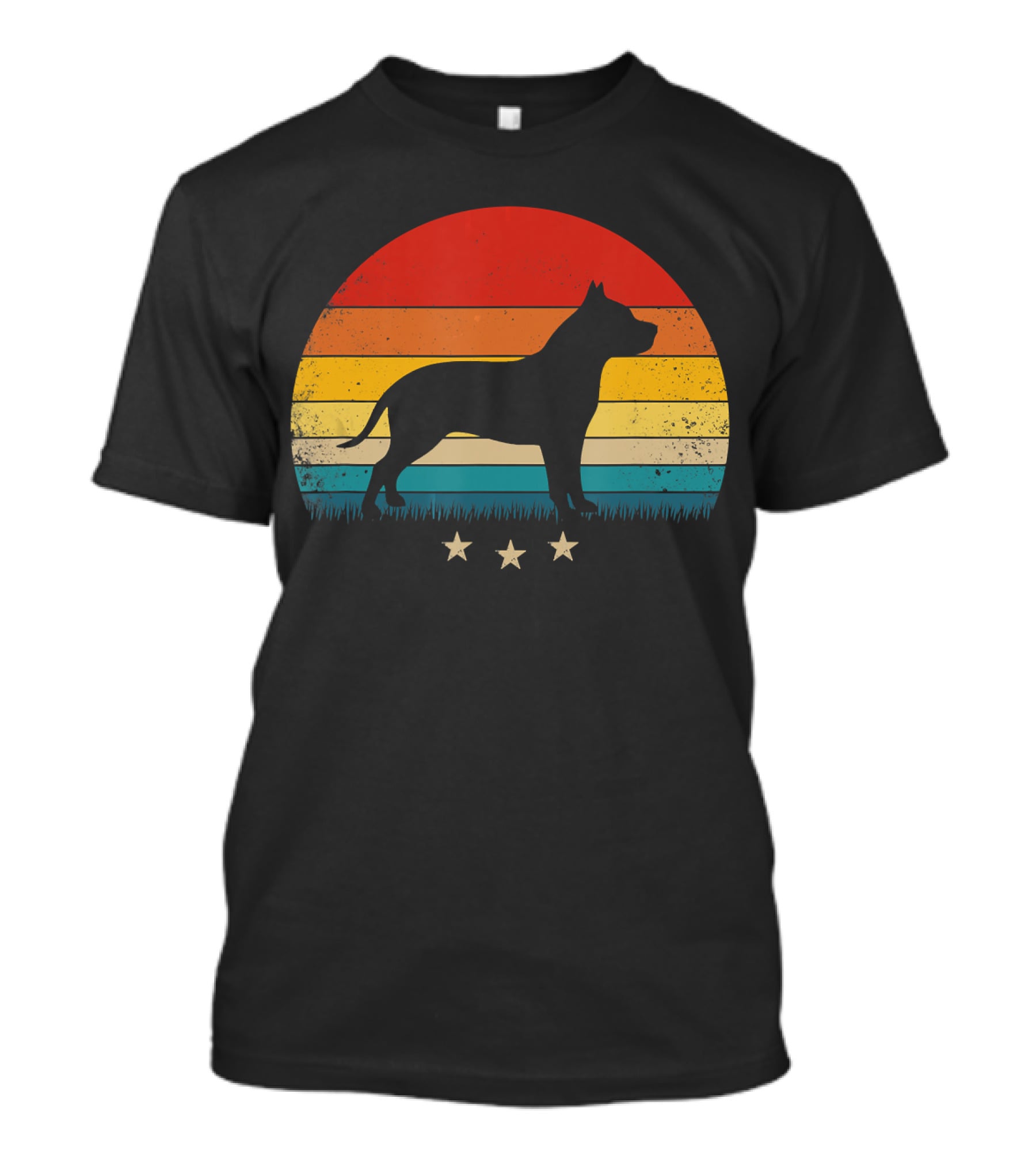 Vintage Pitbull Sunset With Stars T-Shirt