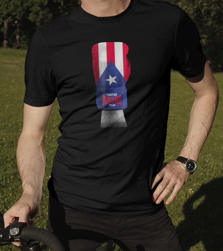 Fighting Puerto Rico Pride Vintage Flag Boxing Gloves T-Shirt