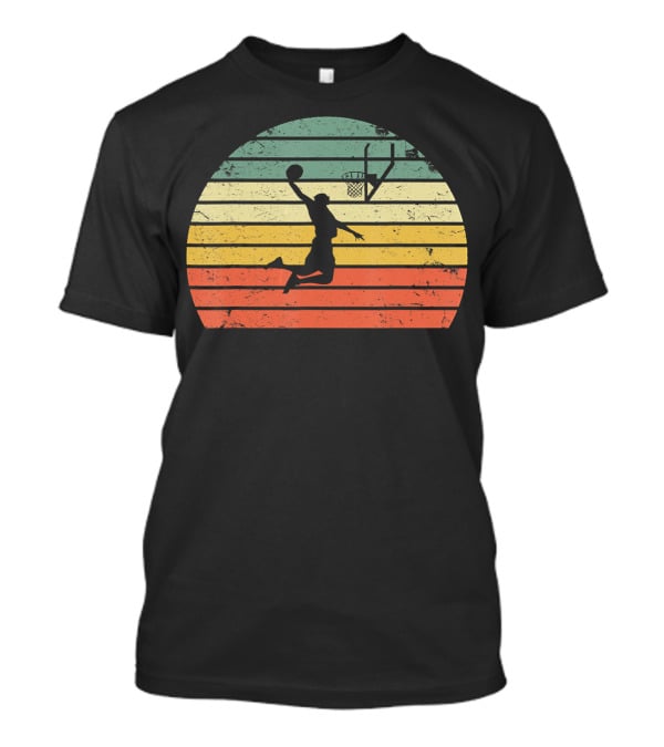 Vintage Basketball Dunk Sunset Retro T-Shirt