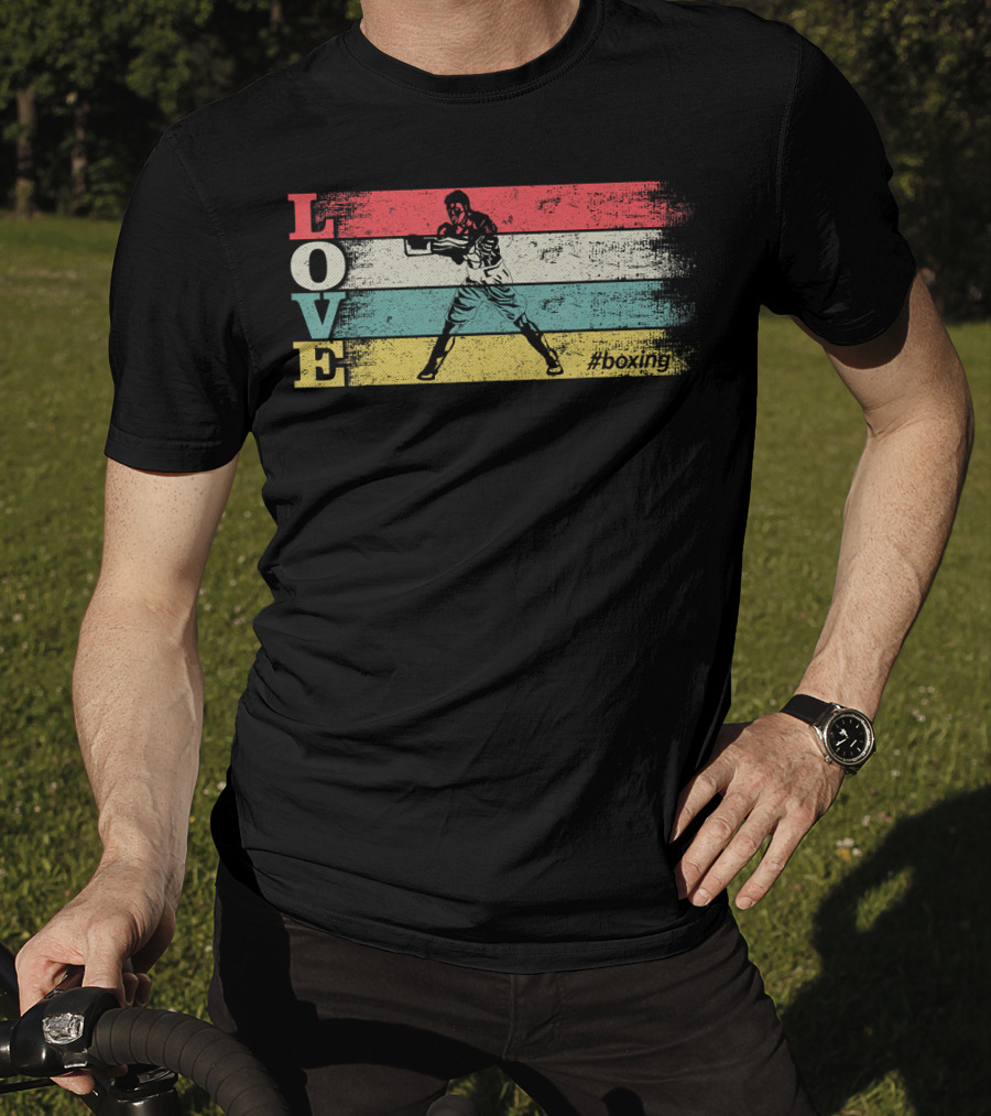 LOVE Vintage Boxing Stripes #boxing T-Shirt