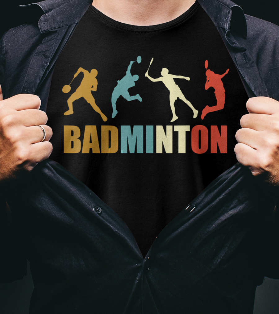 Vintage Style Badminton Mom 70s Badminton Sports T-Shirt