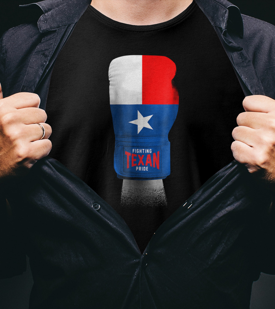 Vintage Texas Flag Boxing Gloves Fighting Texan Pride T-Shirt