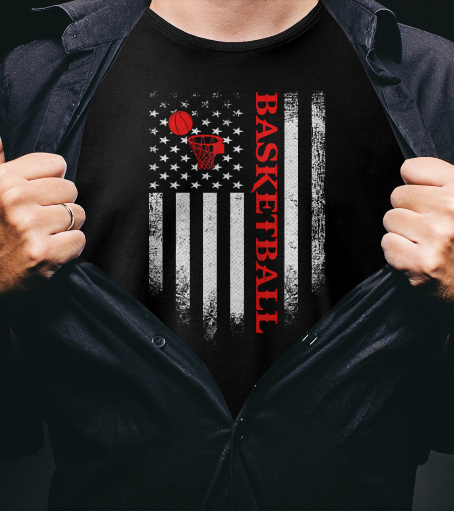 Vintage USA Basketball American Flag T-Shirt