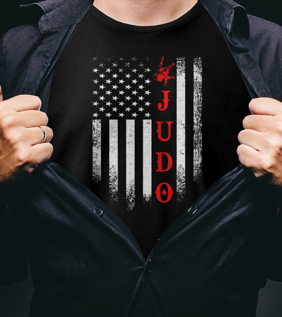 Vintage American Flag Judo USA Martial Arts Humor T-Shirt