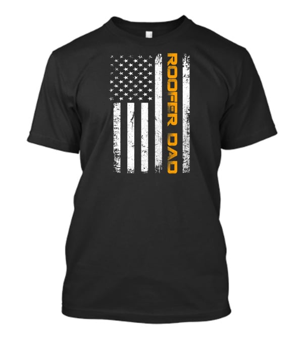 Vintage Roofer Dad American Flag USA Fun T-Shirt