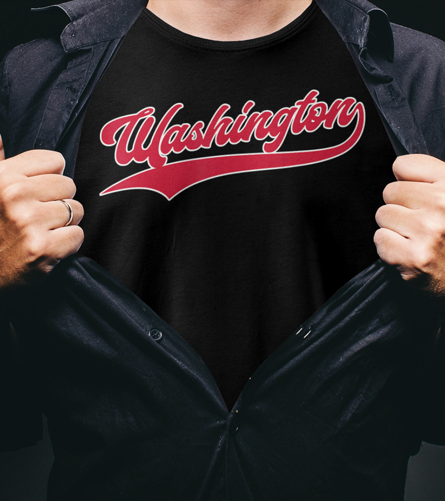 Vintage Washington Baseball Script Retr T-Shirt