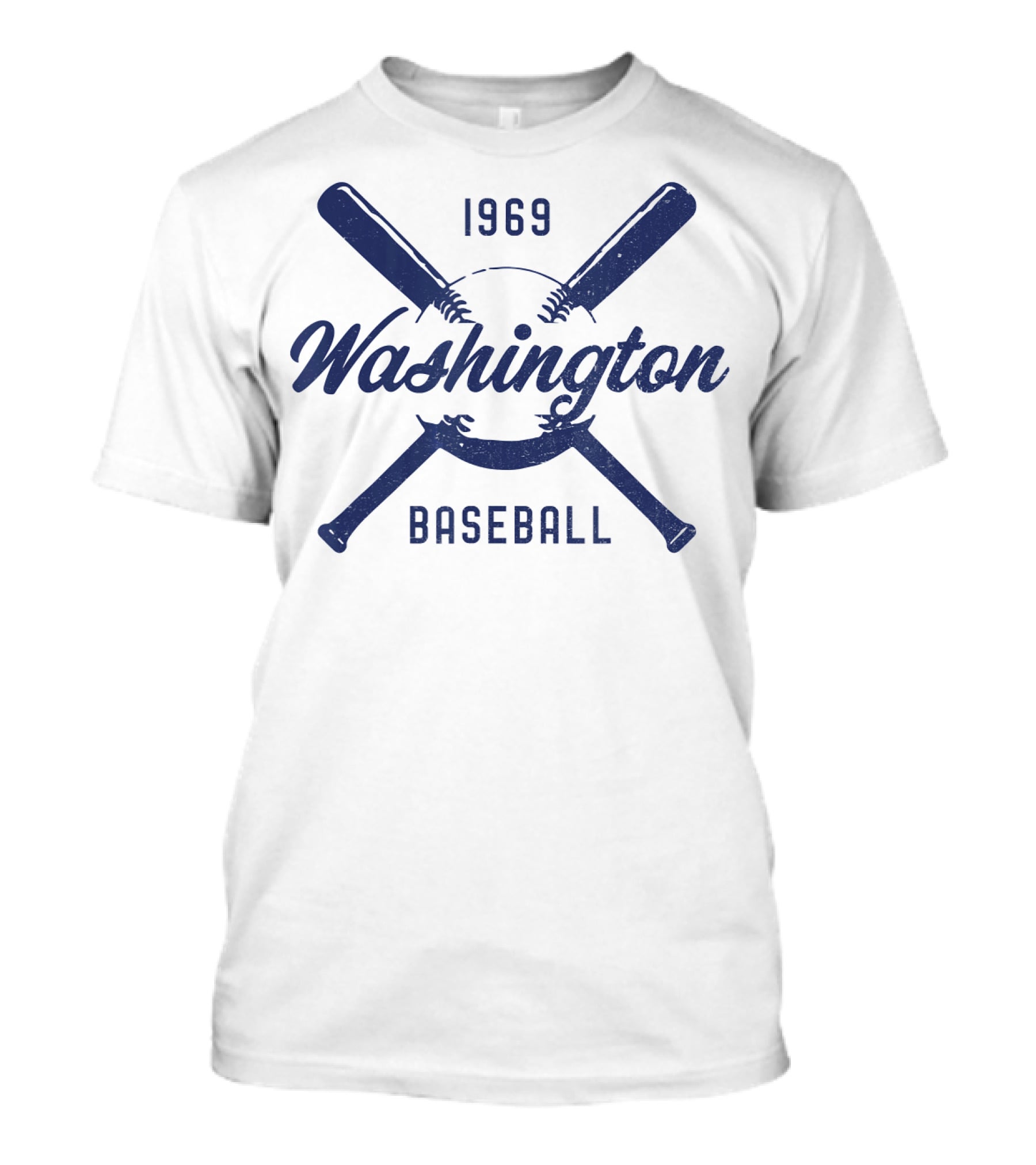 Vintage Look Distressed Washington 1969 Baseball T-Shirt