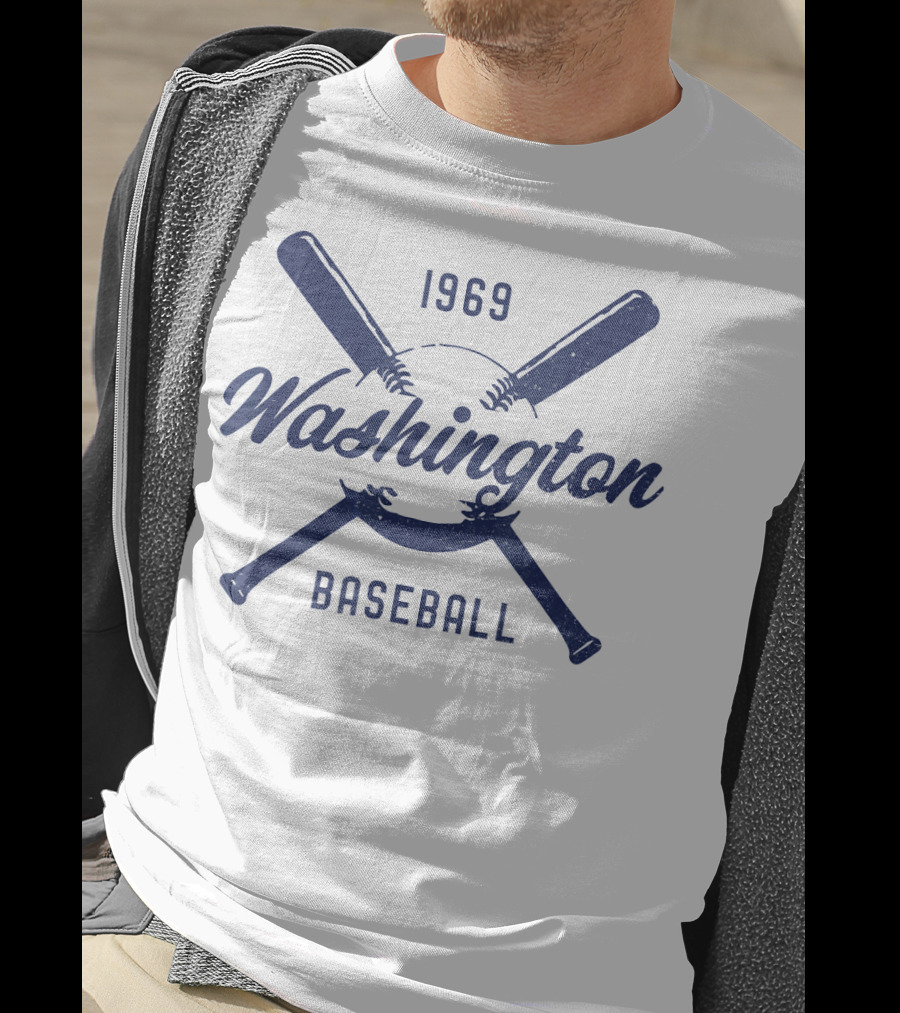 Vintage Look Distressed Washington 1969 Baseball T-Shirt