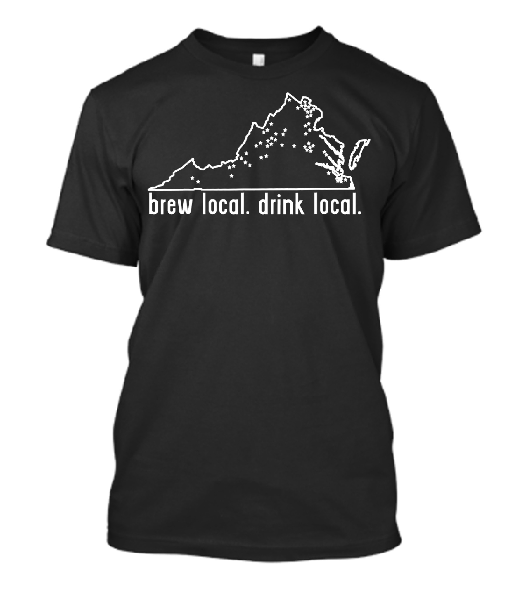 Virginia State Brewery Map Brew Local Drink Local Craft Beer T-Shirt