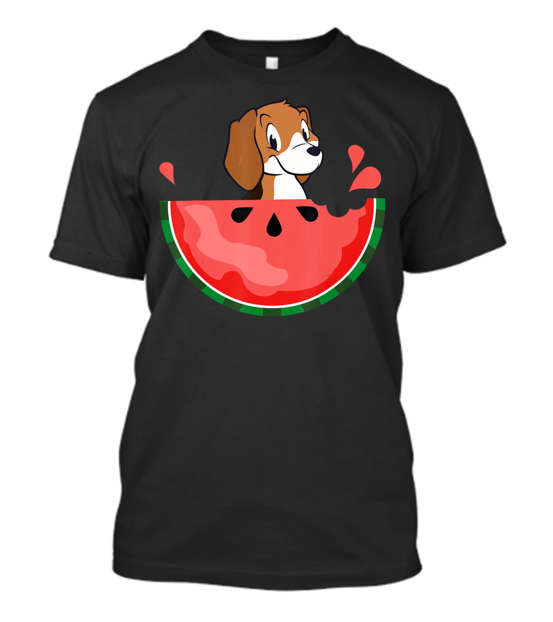 Watermelon With Beagle Summer Vacation Fun T-Shirt
