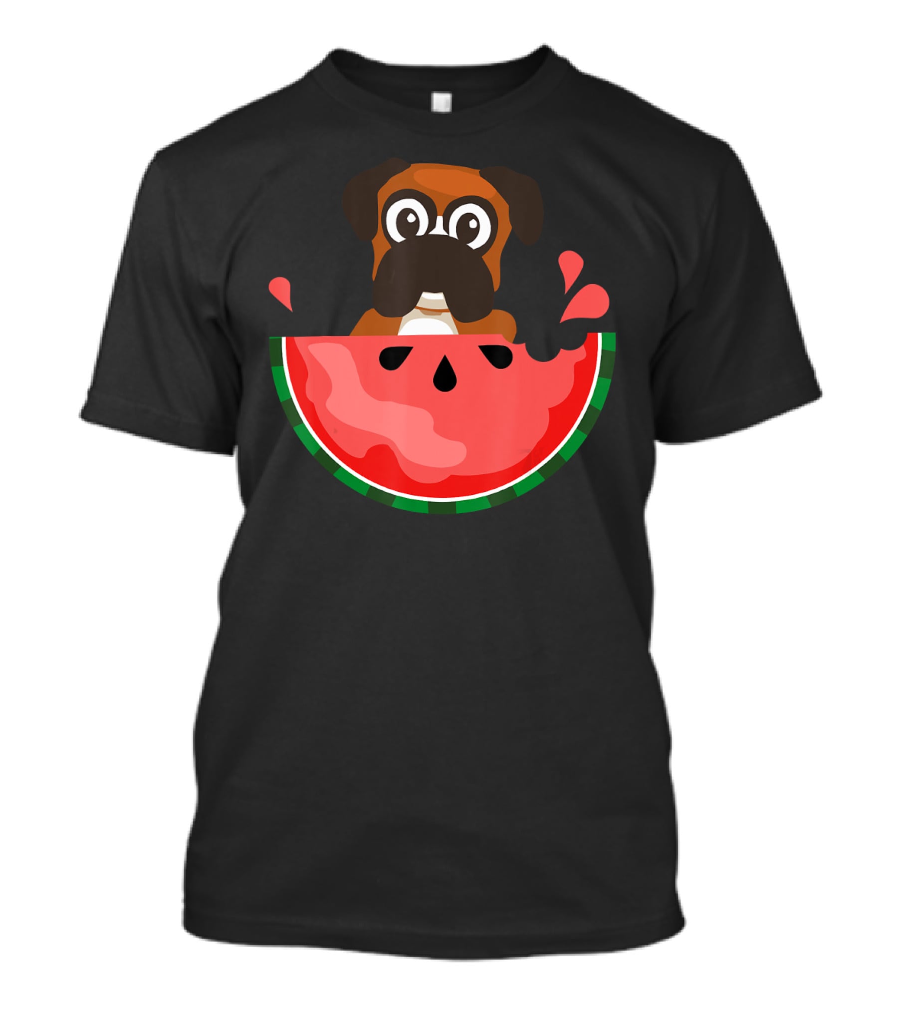 Watermelon With Boxer Summer Vacation Dog T-Shirt