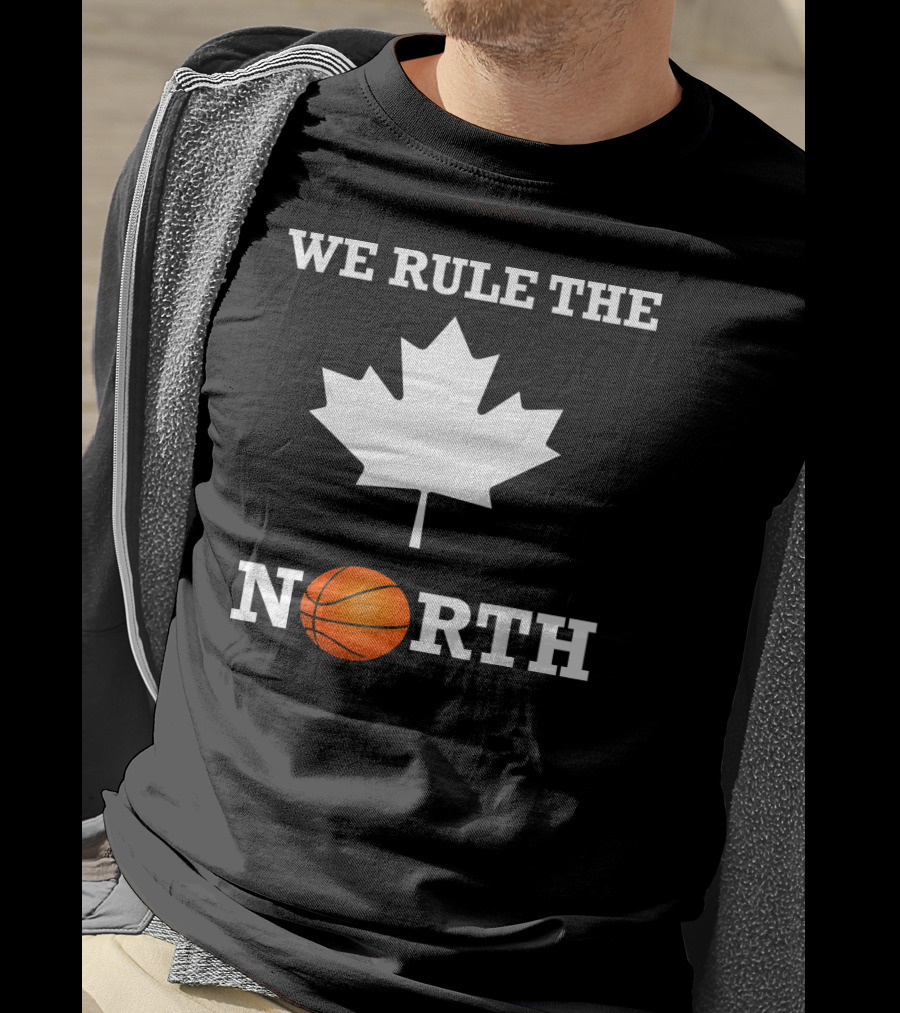 We Rule The North Canada Basketball Maple Leaf Orange Ball T-Shirt