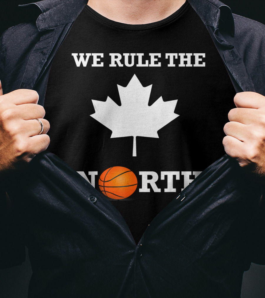 We Rule The North Canada Basketball Maple Leaf Orange Ball T-Shirt