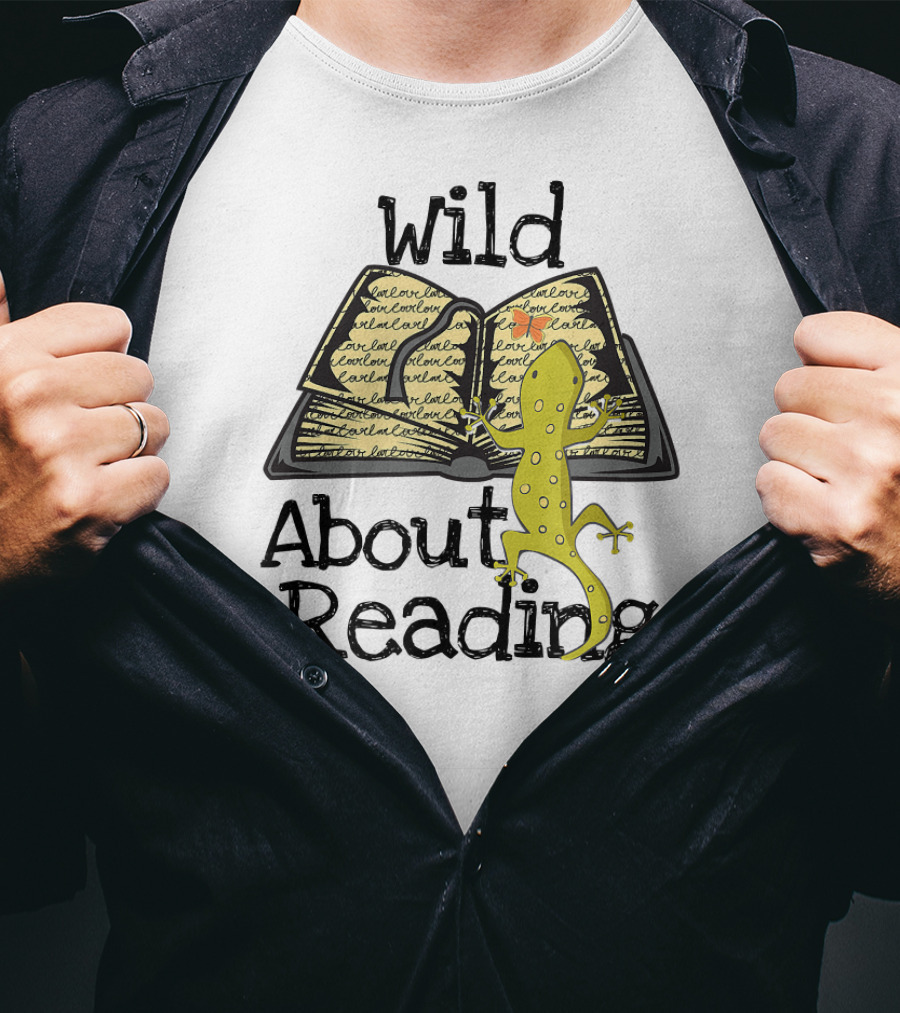 Wild About Reading Gecko Book Love T-Shirt