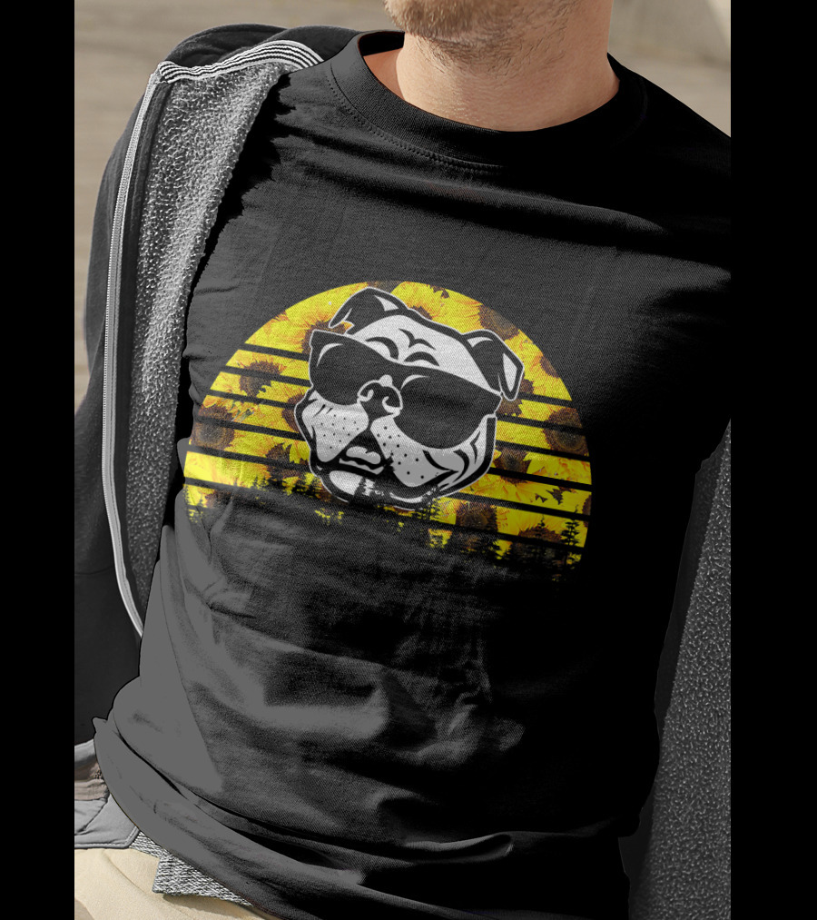 Pitbull Sunflower Sunglasses T-Shirt