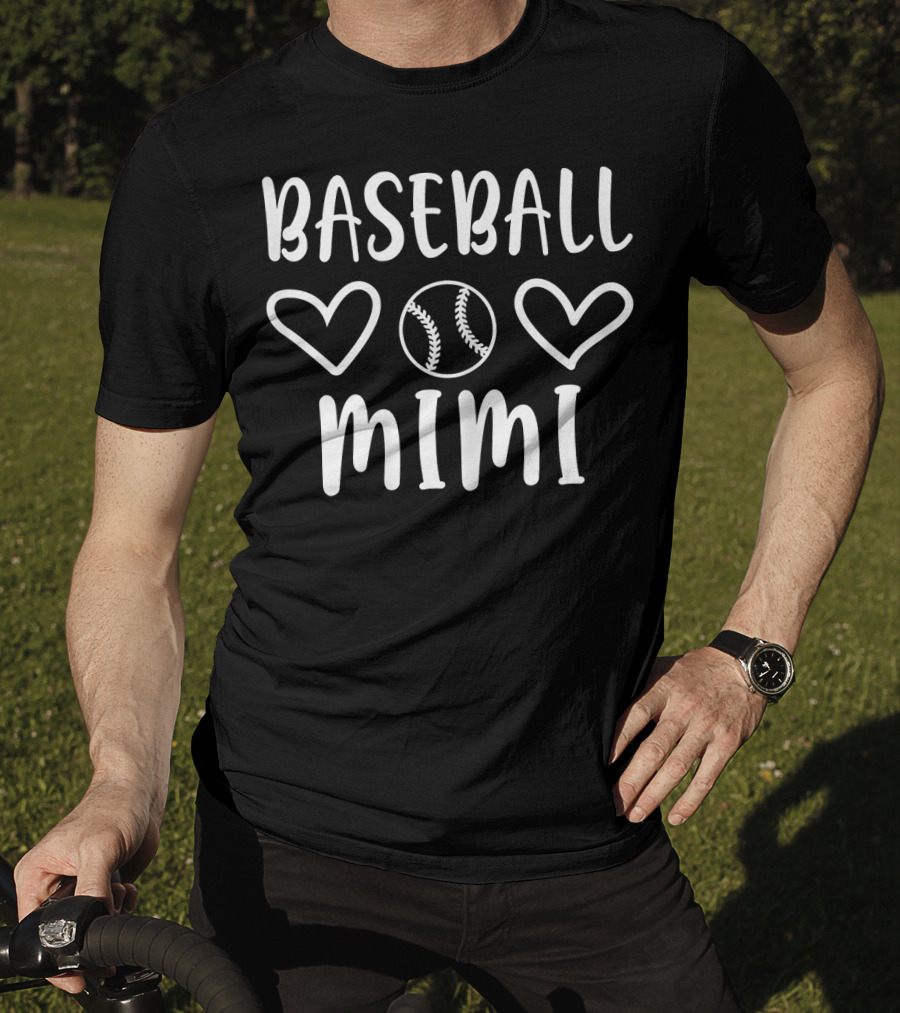 Baseball Mimi Heart Graphic Team Gra T-Shirt