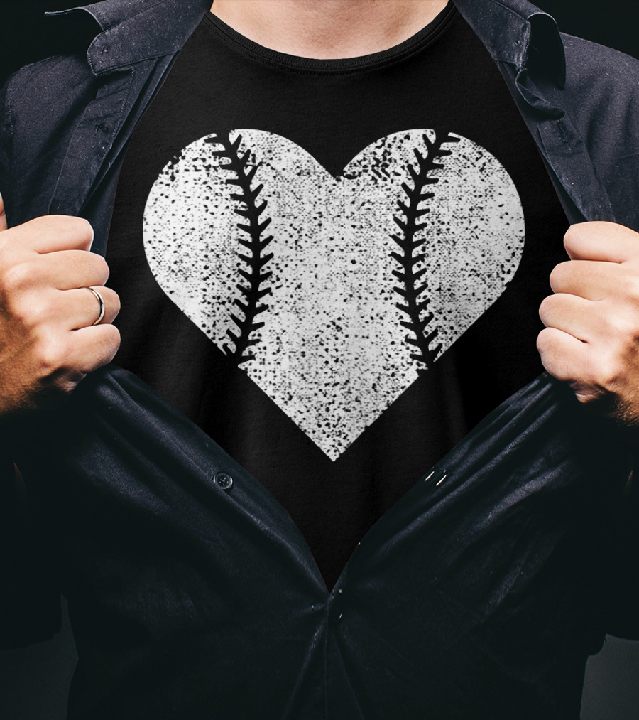 Baseball Heart Love Mom Funny Cute Comfy T-Shirt