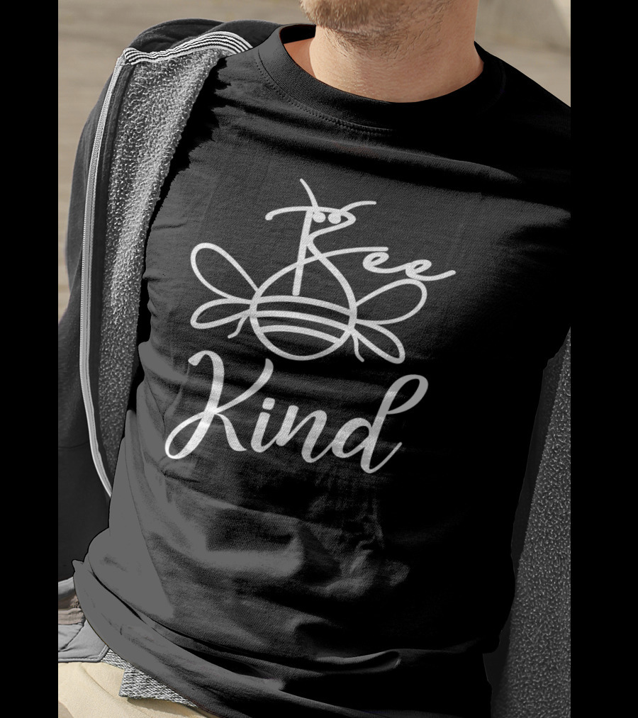 BEE Kind Bee Drawing Typography T-Shirt