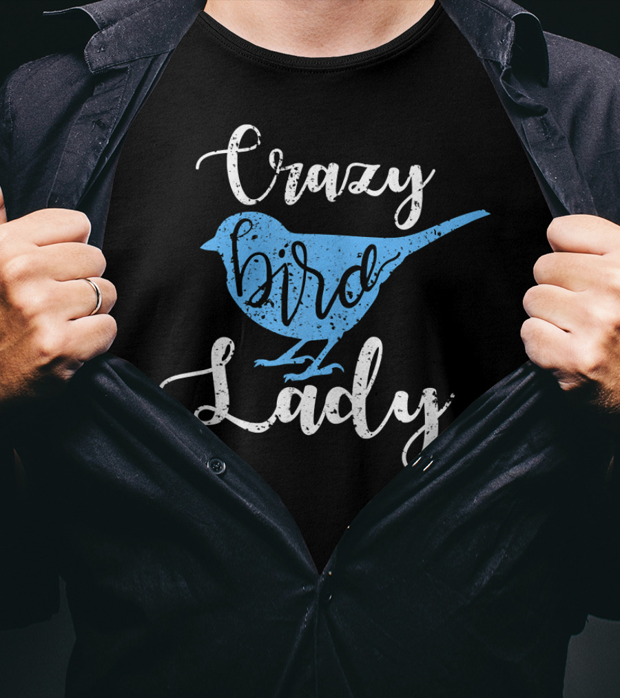 Crazy Bird Lady Blue T-Shirt