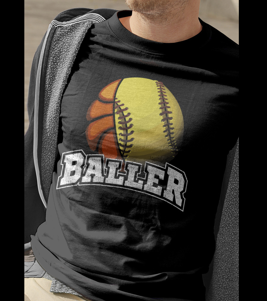 Baller Funny Girls Softball Basketball Combo T-Shirt