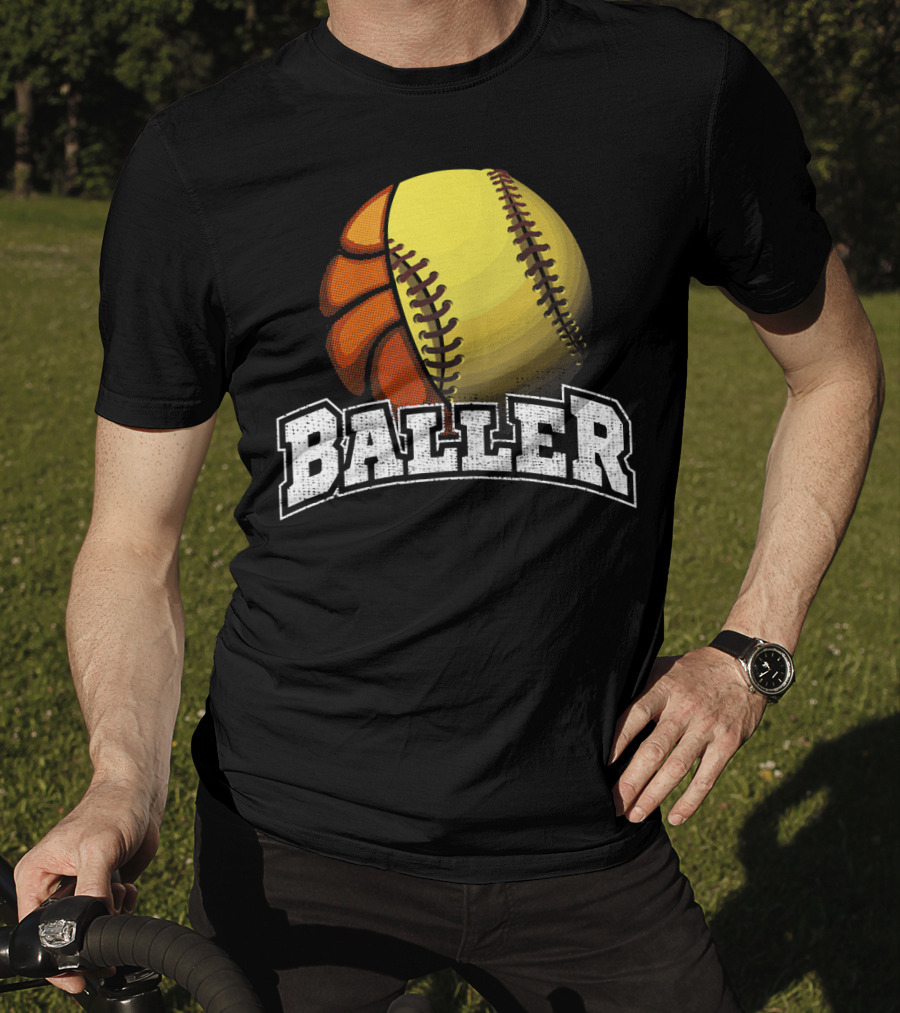 Baller Funny Girls Softball Basketball Combo T-Shirt