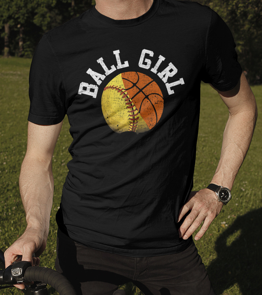 Ball Girl Funny Softball Basketball Combo T-Shirt