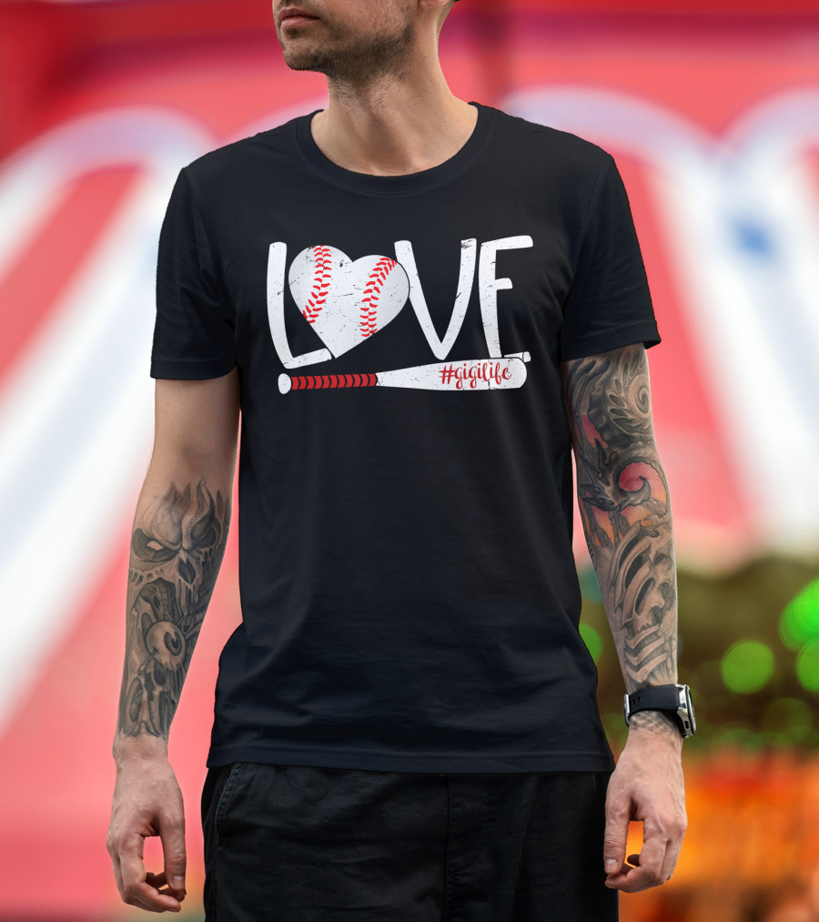 LOVE Baseball Heart Bat #GigiLife T-Shirt