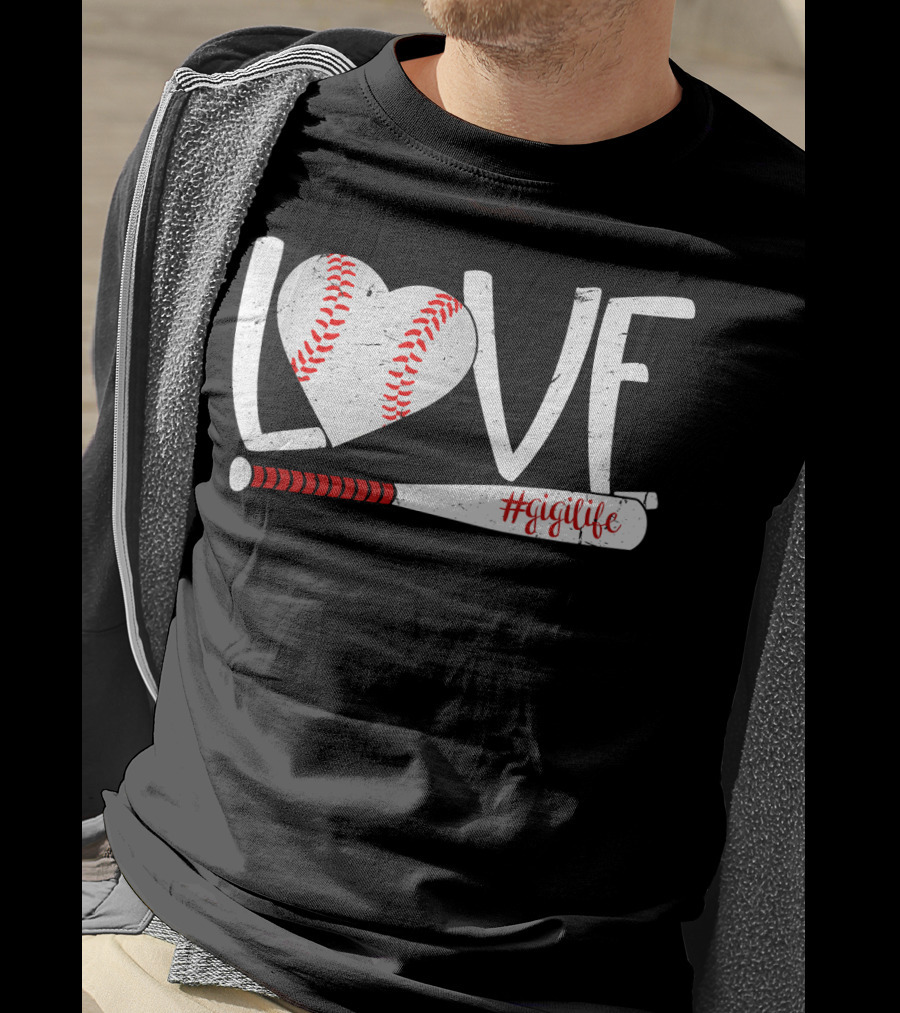 LOVE Baseball Heart Bat #GigiLife T-Shirt