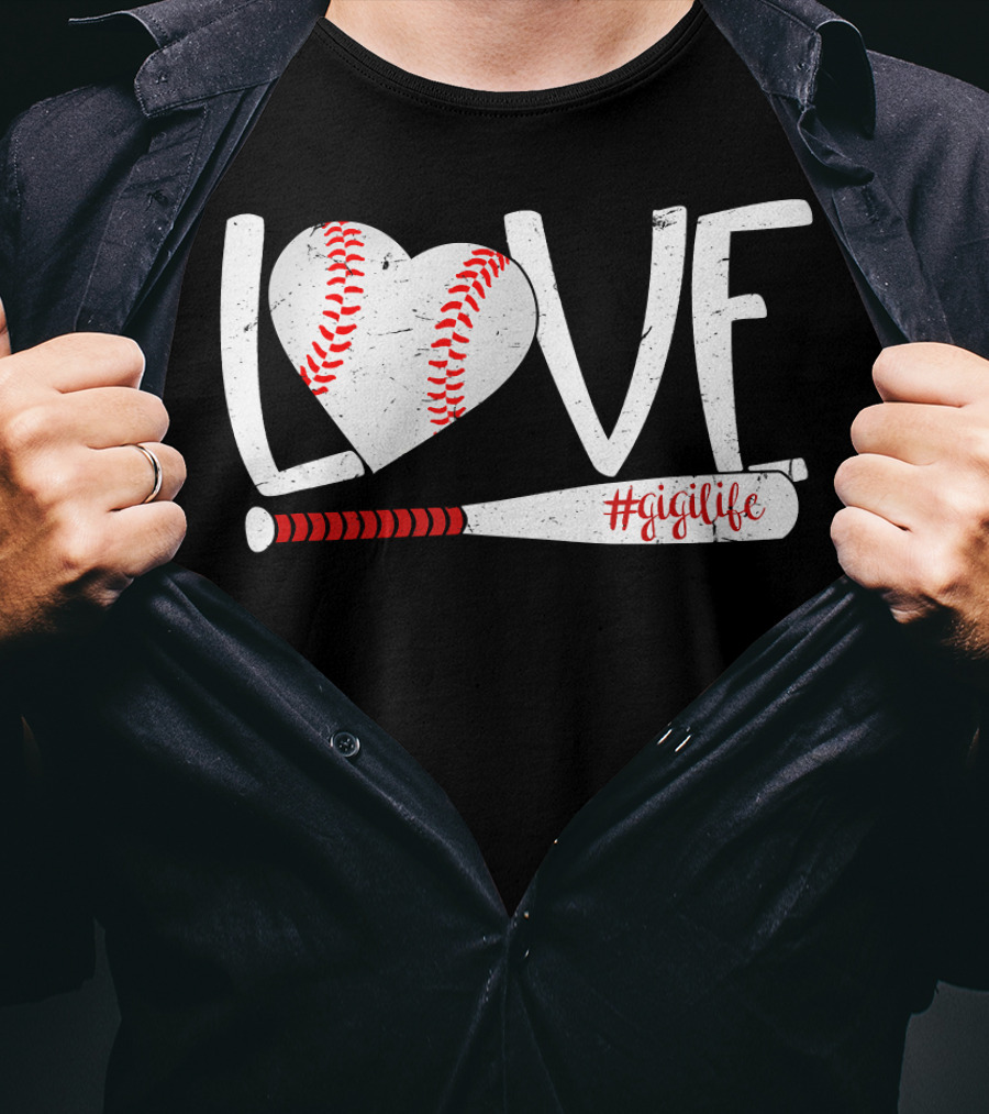 LOVE Baseball Heart Bat #GigiLife T-Shirt