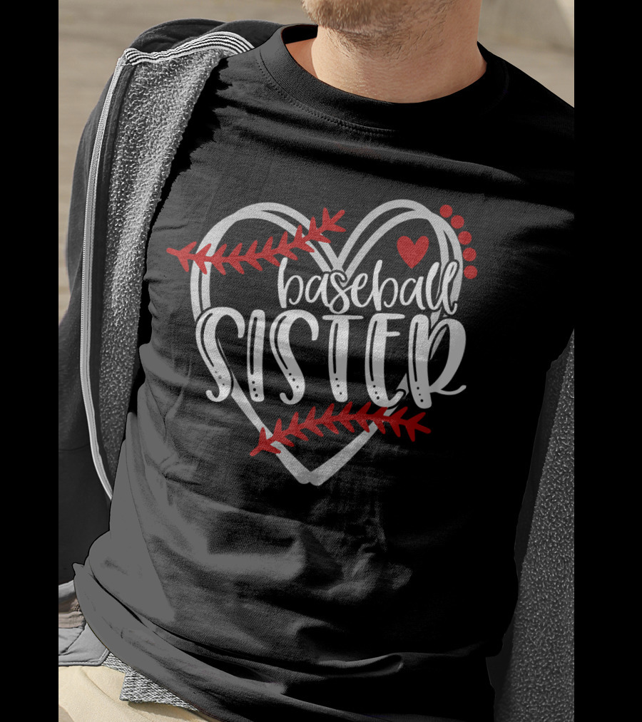 Baseball Sister Heart T-Shirt
