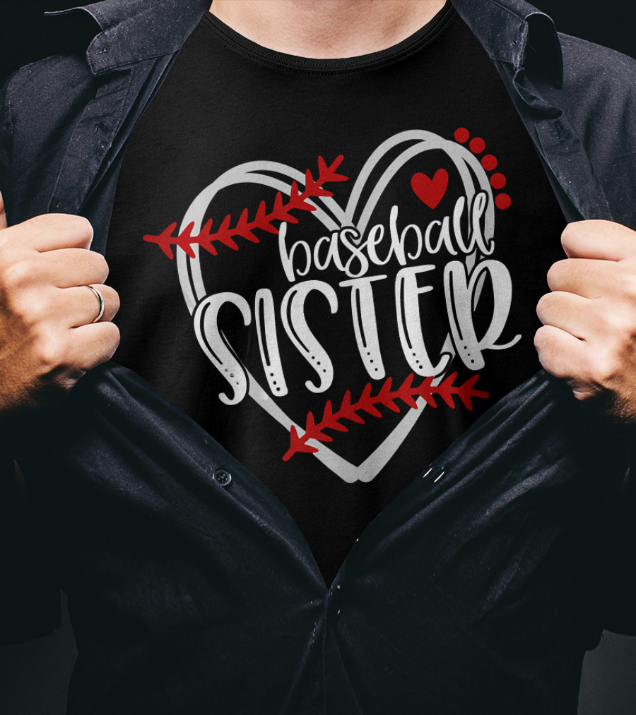 Baseball Sister Heart T-Shirt