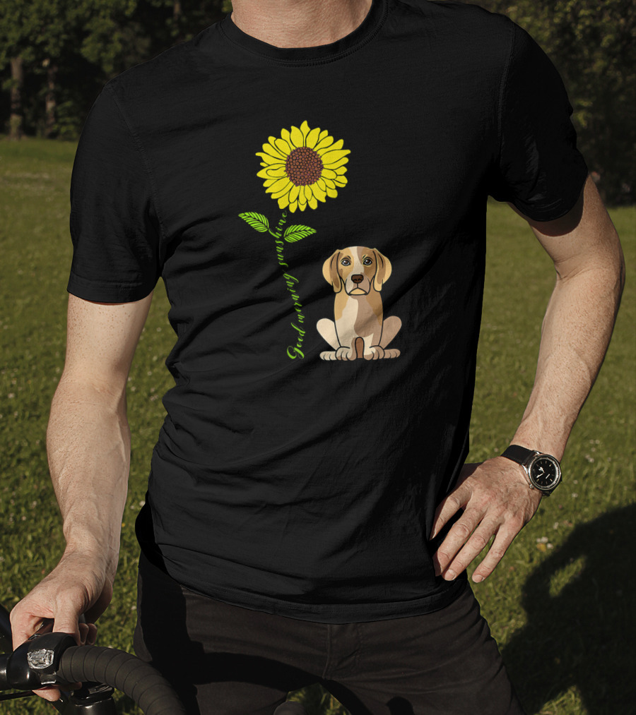 Good Morning Sunshine Beagle With Sunflower T-Shirt