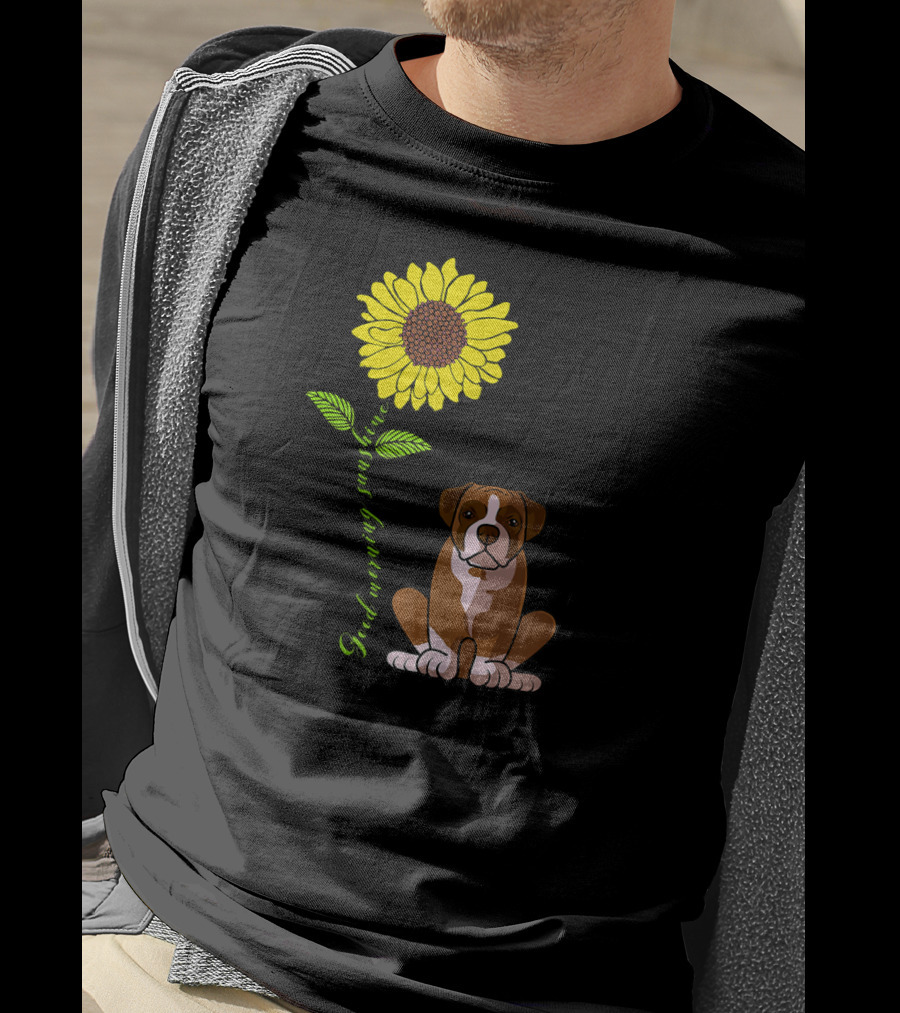 Good Morning Sunshine Boxer Dog With Sunflower T-Shirt