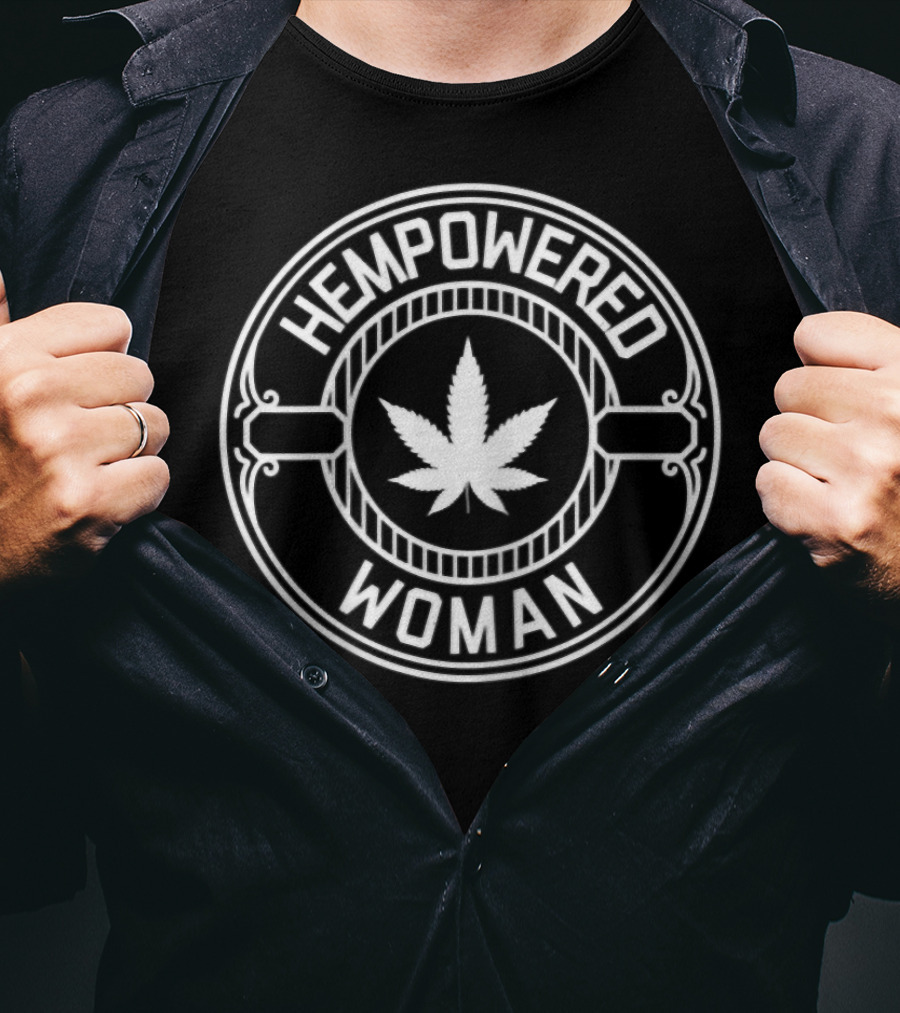 Hempowered Woman Cannabis Leaf Circle T-Shirt