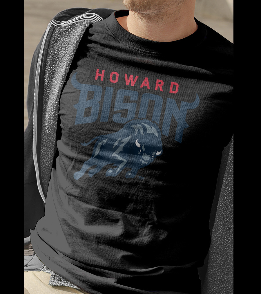 Howard University Bison NCAA Logo With Charging Bison T-Shirt