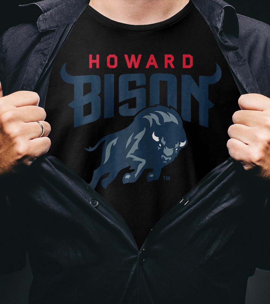 Howard University Bison NCAA Logo With Charging Bison T-Shirt