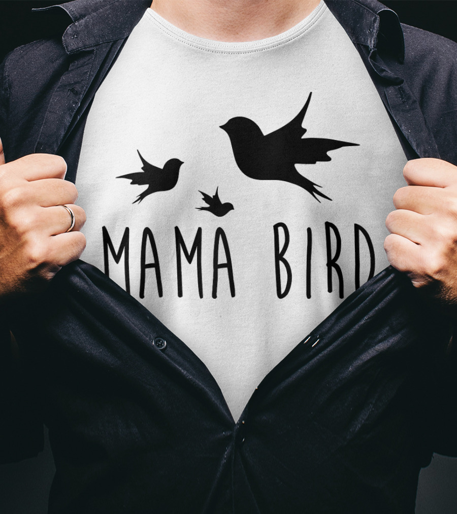 Mama Bird With Flying Baby Birds T-Shirt