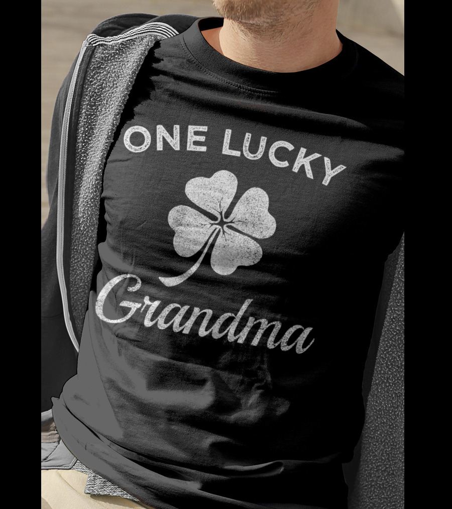 One Lucky Grandma St Patrick's Four-Leaf Clover Charm T-Shirt