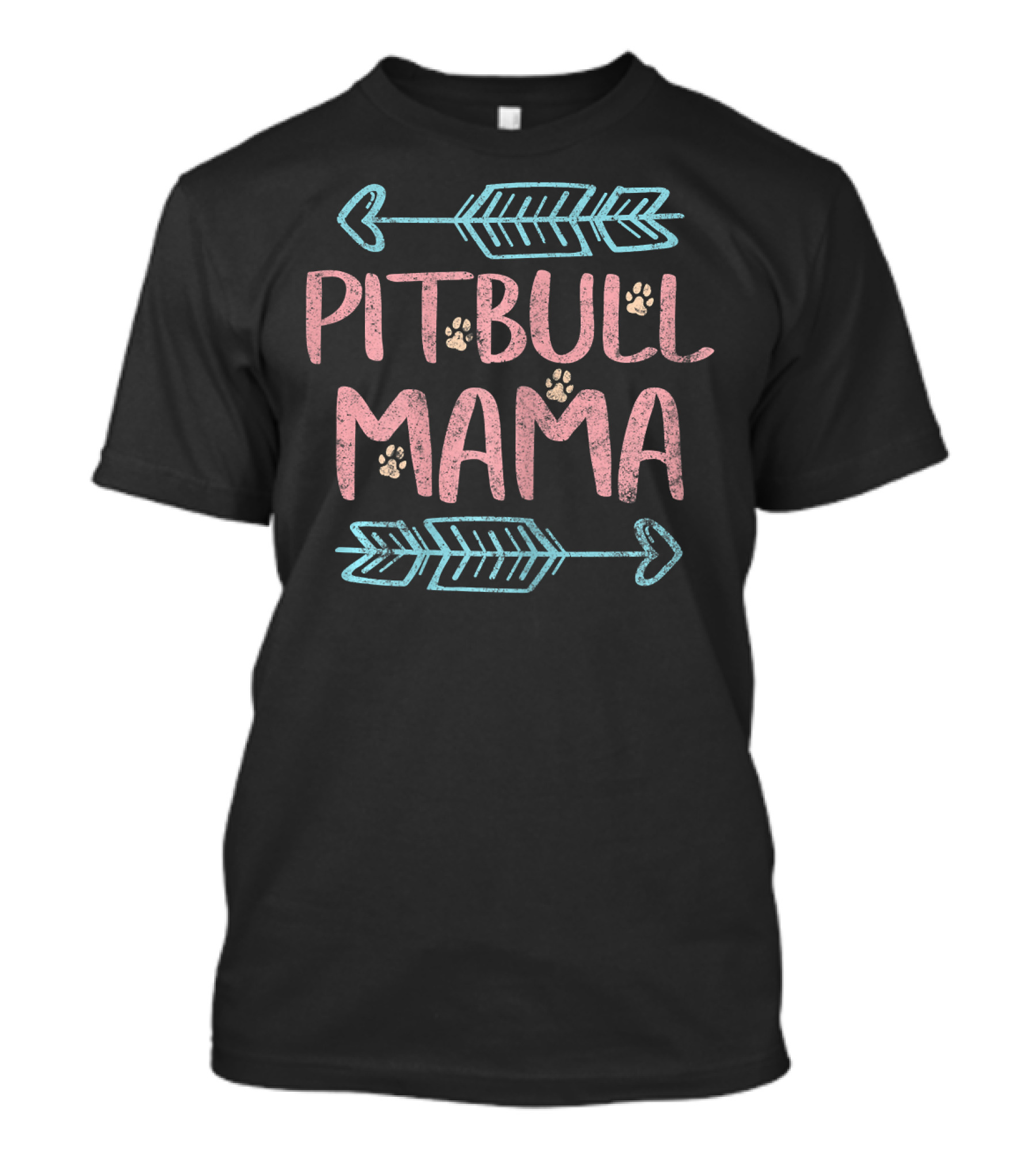 Pitbull Mama Pitbull Lover Dog Arrows Paws T-Shirt
