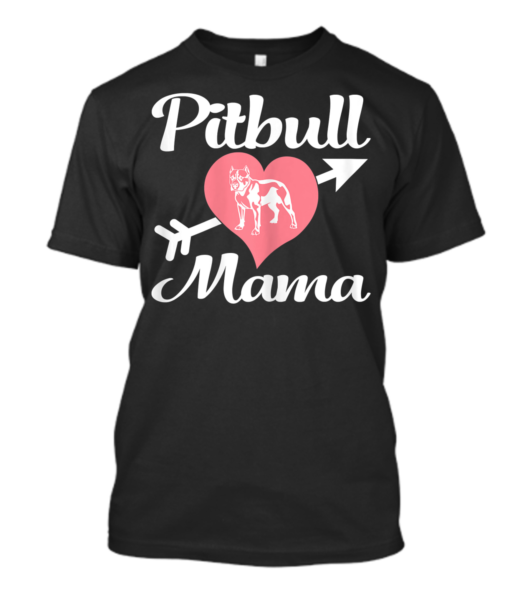 Pitbull Mama Heart With Arrow Pit Bull Lover T-Shirt
