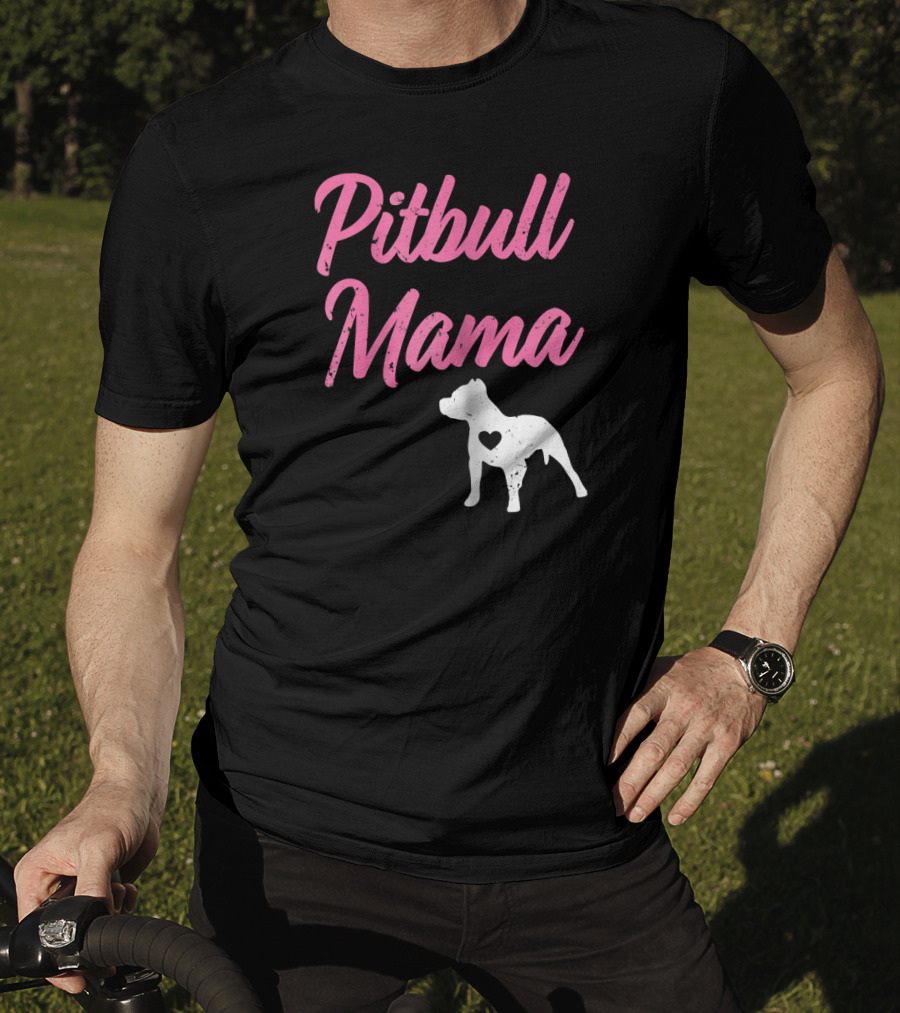Pitbull Mama Women's Pit Bull Heart T-Shirt