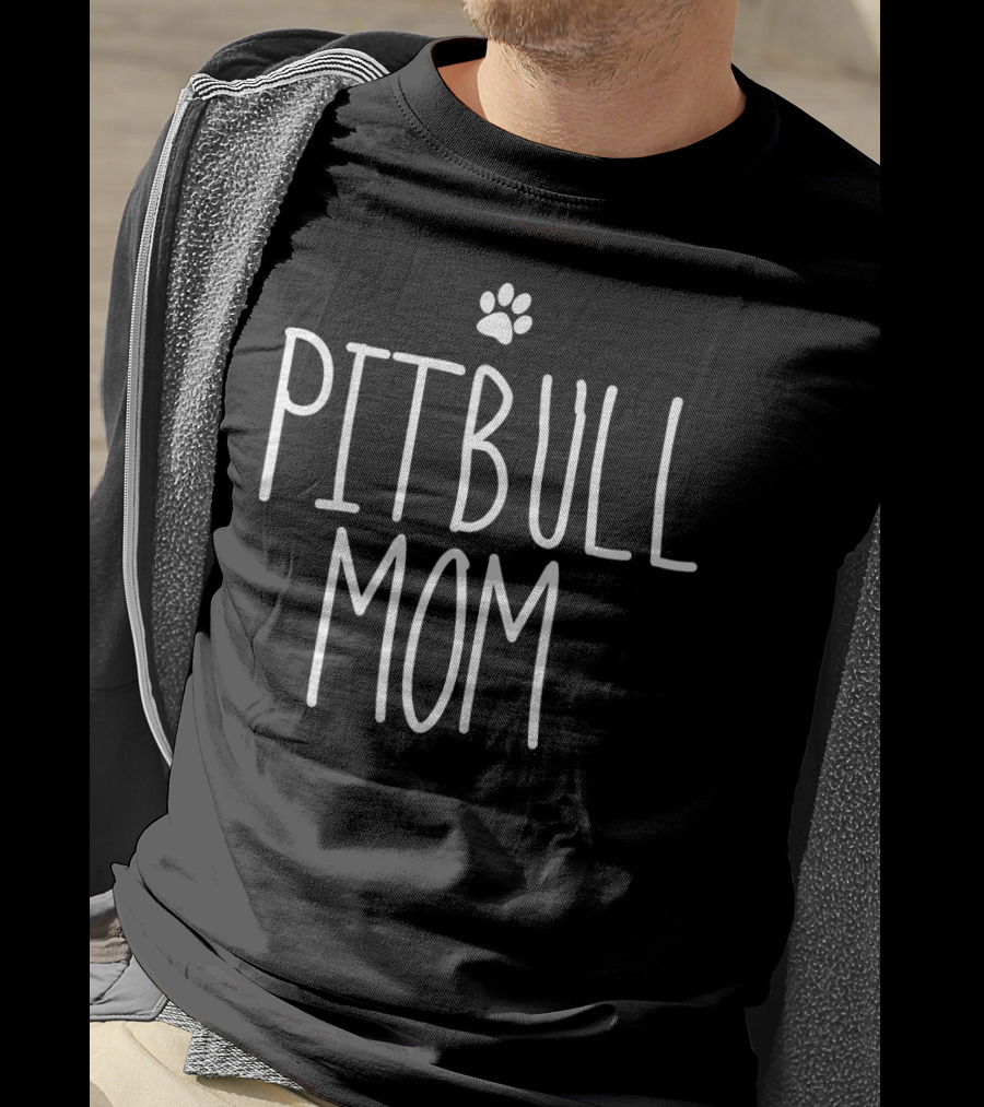 Pitbull Mom Paw Prints T-Shirt