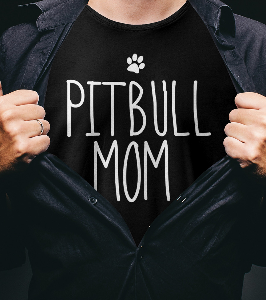 Pitbull Mom Paw Prints T-Shirt