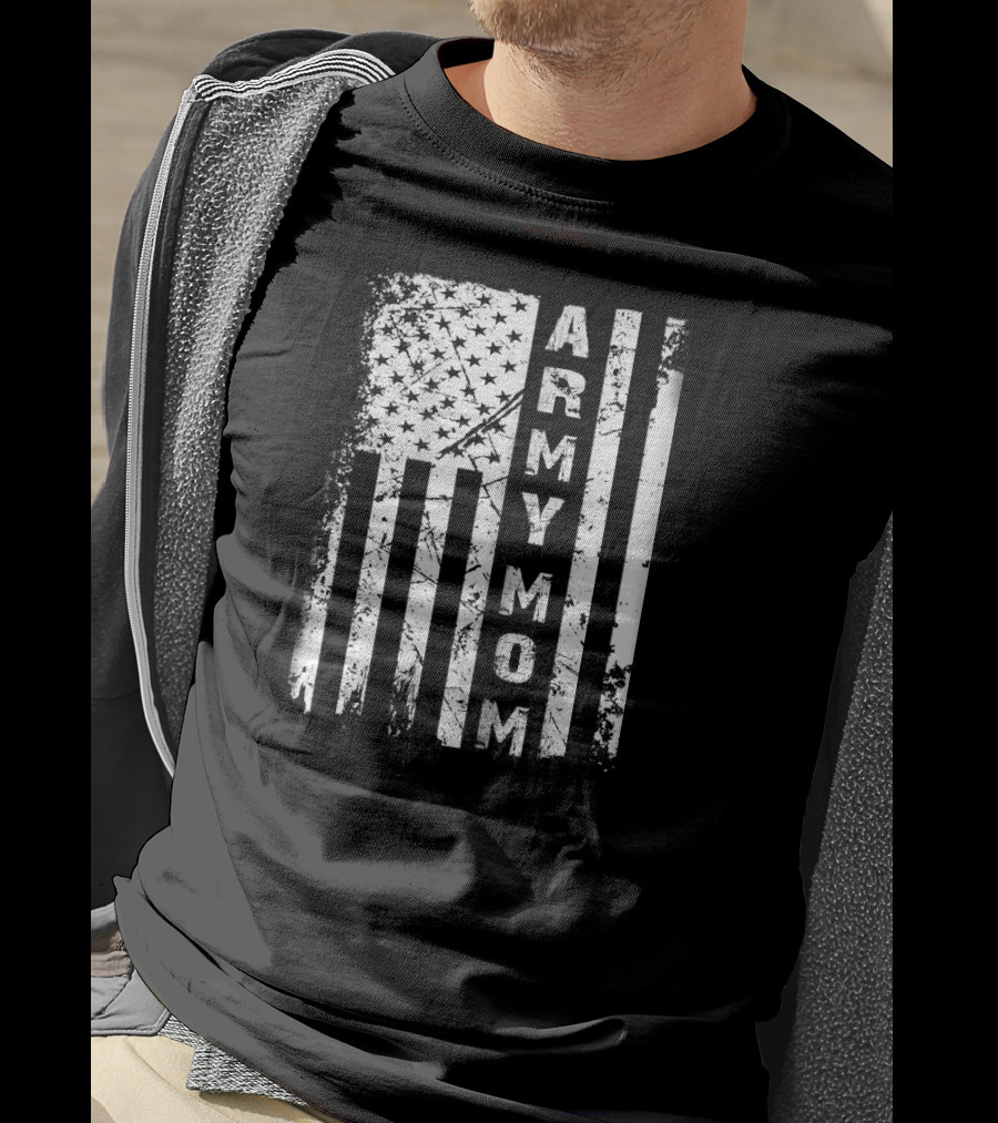 American Flag Army Mom T-Shirt