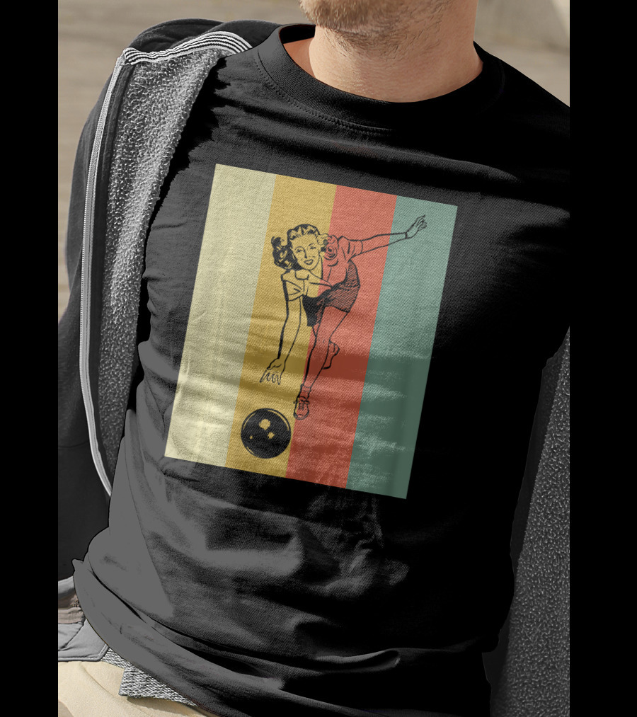 Vintage Bowling Bowlin Retro Style Bowler T-Shirt