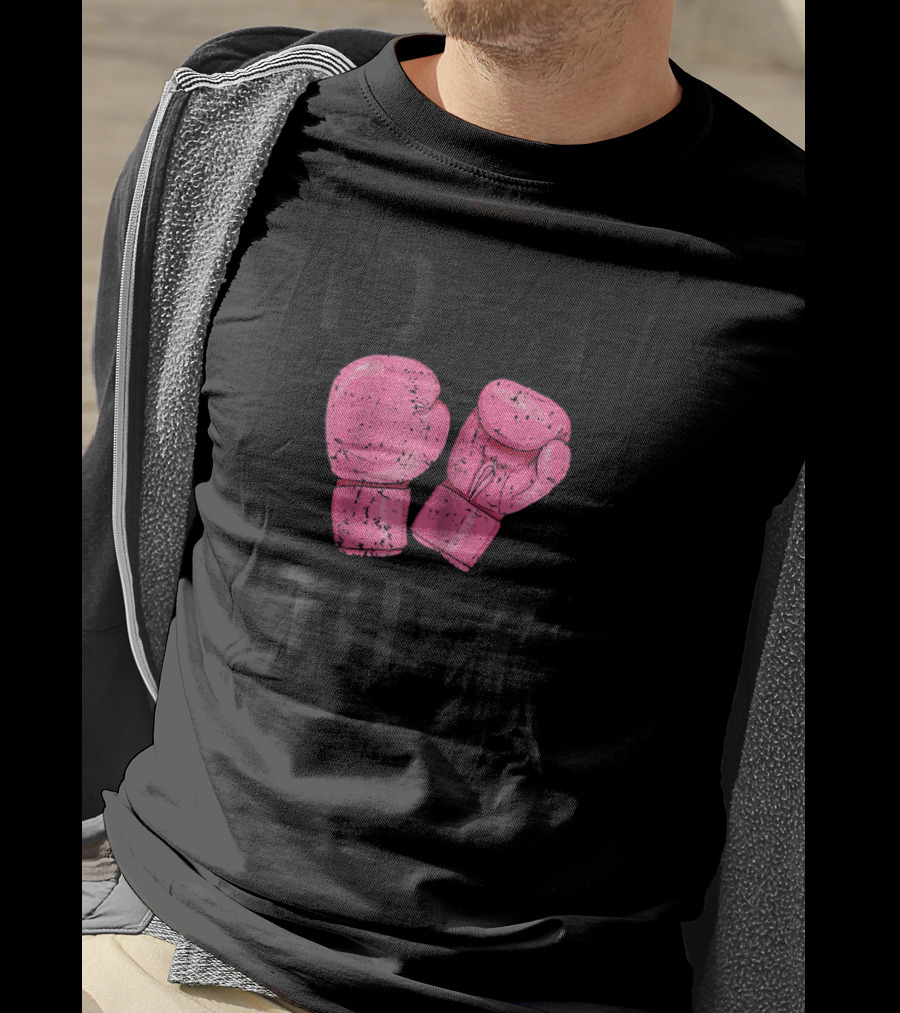 Womens Kickboxing Funny I'd Hit That Pink Boxing Gloves T-Shirt