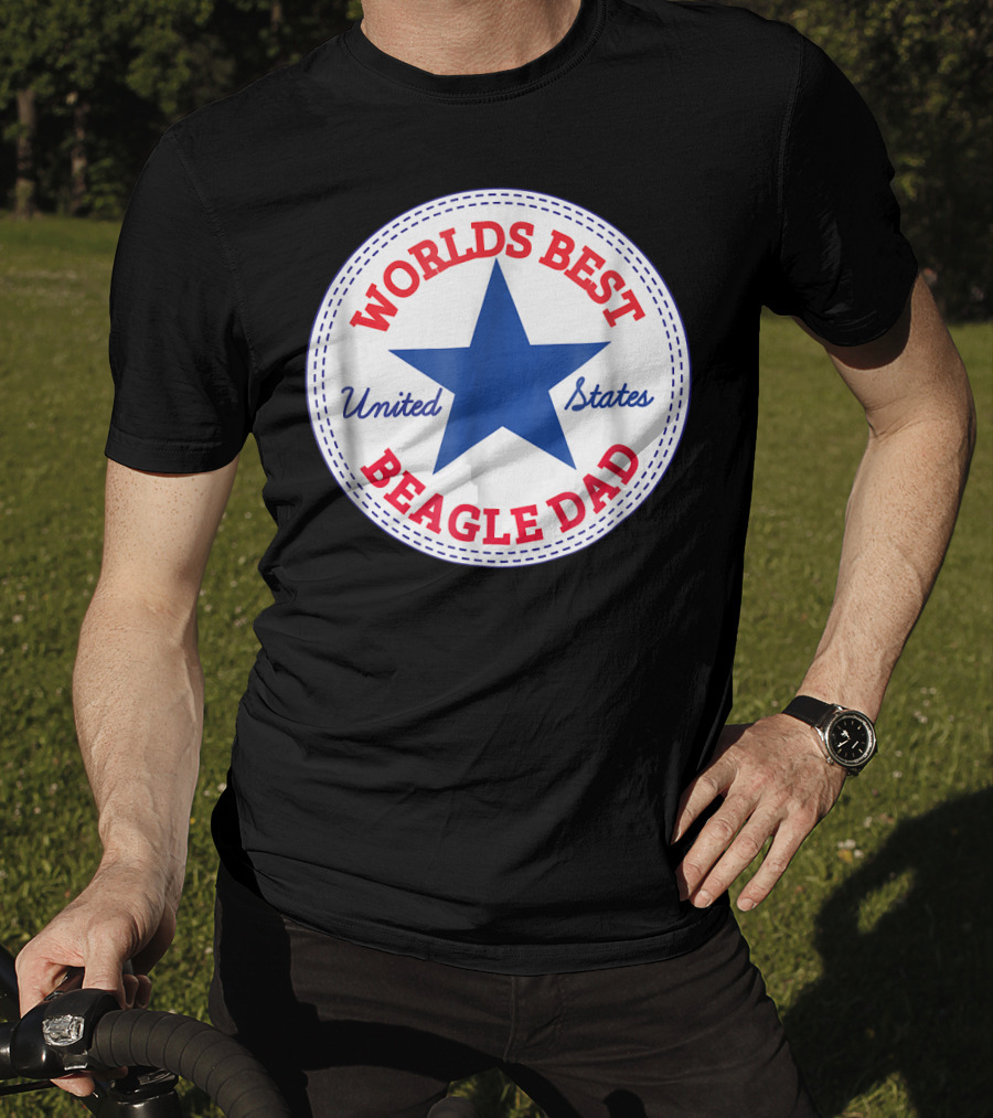 Worlds Best Beagle Dad United States Star T-Shirt