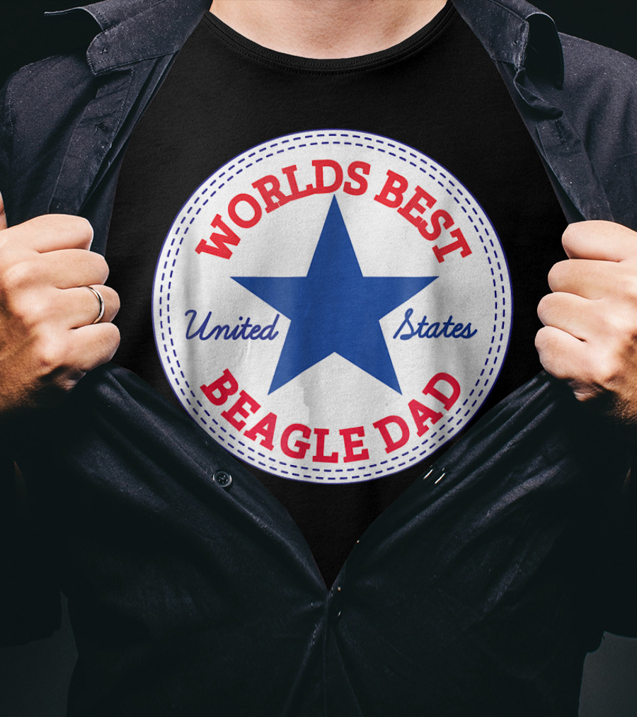 Worlds Best Beagle Dad United States Star T-Shirt