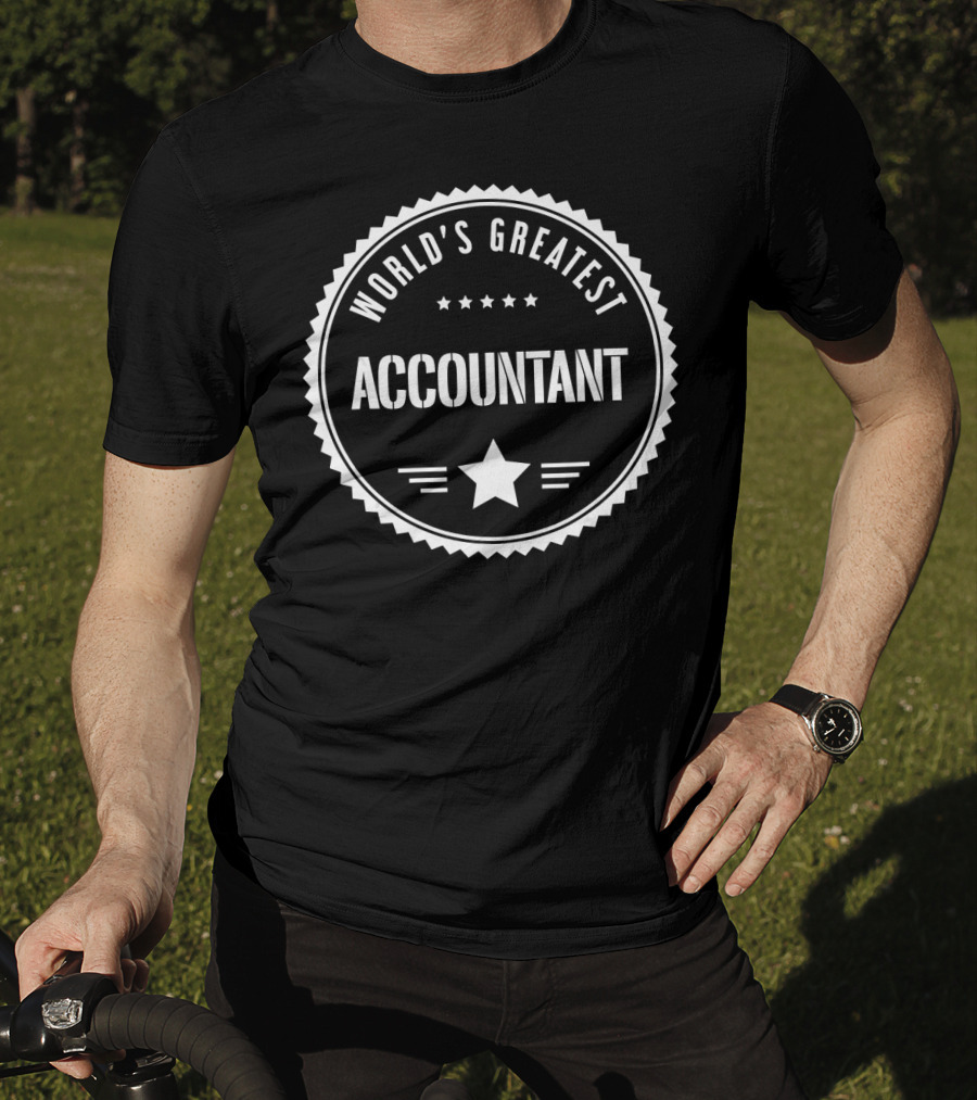 World's Greatest Accountant Five-Star Badge With Central Star Emblem T-Shirt